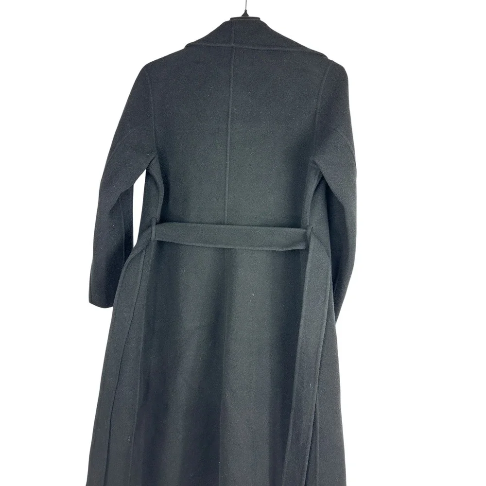 NWT Quince Double Faced Merino Wool Draped Collar Wrap Coat Long Tie Women's XL - Picture 11 of 16